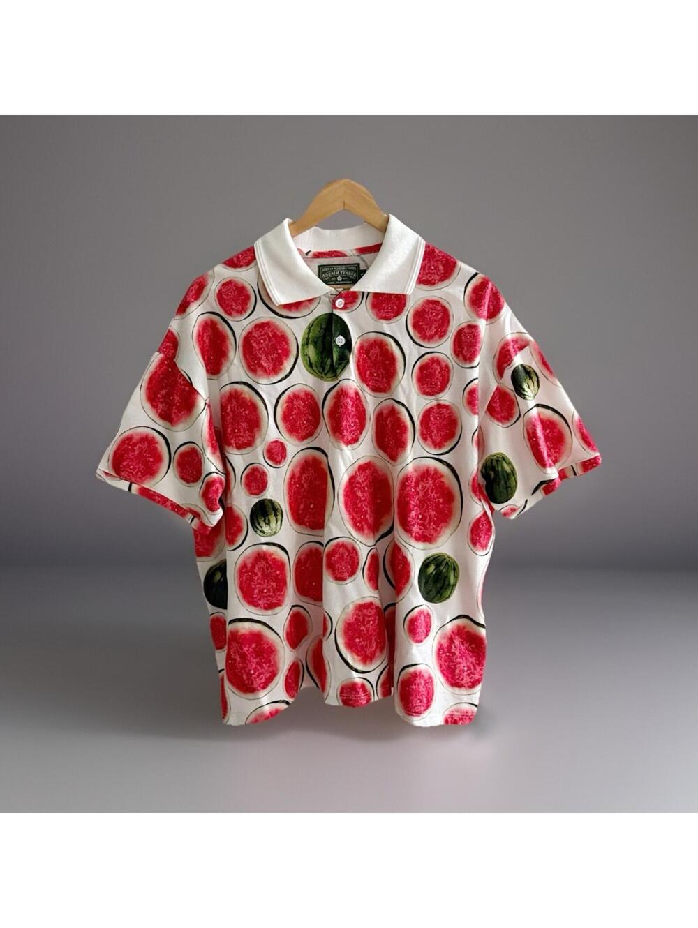 Denim Tears Watermelon Polo Shirt Size L Made In USA All Over Print